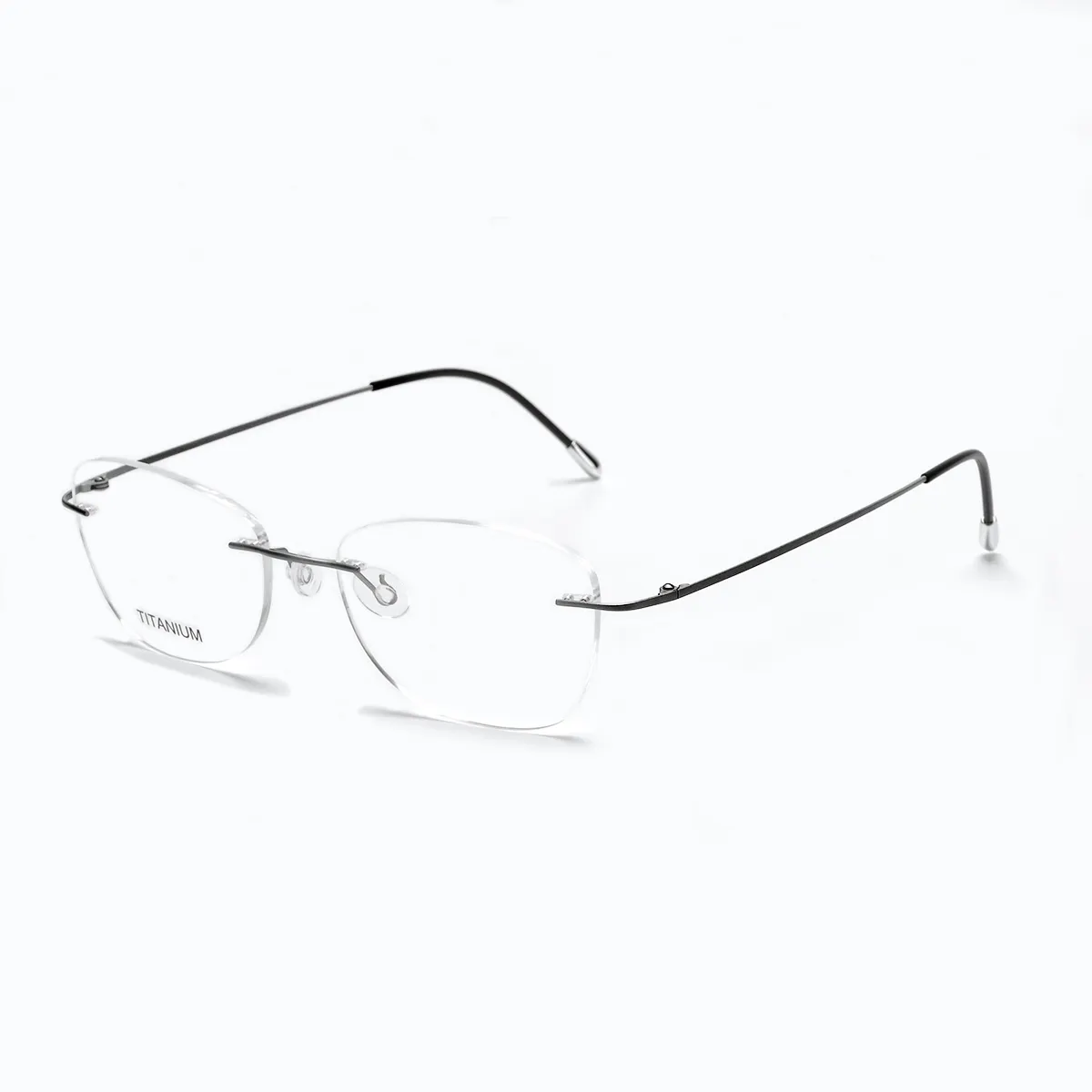 Bingkai Kacamata Optik Mewah Tanpa Bingkai, Bingkai Kacamata Titanium Persegi Panjang