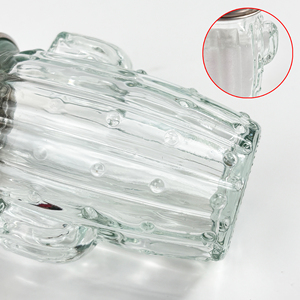 Pot à épices en verre et acier inoxydable de 90 ml, en forme de <span class=keywords><strong>cactus</strong></span>, écologique, pour décorations de Noël, stockage alimentaire, salière et poivrière - Product Image 2