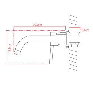 ก๊อกน้ำอ่างล้างหน้าแบบติดผนัง 2 รู ดีไซน์ทันสมัย ปี 2025  วัสดุเซรามิกและทองเหลืองขัดเงา สีทอง - Product Image 5