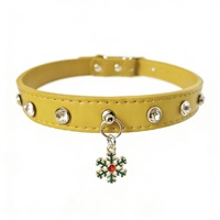 Collier pour chien transfrontalier en plastique couleur unie, anti-étranglement, pour Corgi et Teddy, avec pendentif de Noël, style Ins