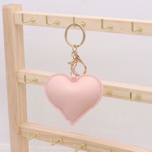PU <b>Leather</b> Light <b>Keychain</b> Charm Fashionable Heart-Shaped Embossed Cute Valentine's Day Pendant for Women Key Chain - Product Image 5