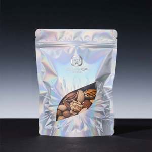 Premium Holographic Vacuum Sealed Stand up Pouches for Pet Food Sushi Nuts & for with Custom Dye-Cut Window Moisture <b>Proof</b> - Product Image 3