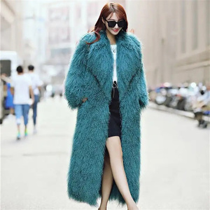 Factory Supply Luxury Winter <strong>Coat</strong> Extra Long <strong>Floor</strong> <strong>Length</strong> Unisex Real Mongolian Lamb Fur <strong>Coat</strong> - Product Image 2