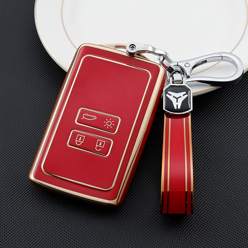 Type-A 4 boutons + porte-clés TPU-Rouge