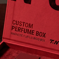 Scatola Regalo di Lusso Personalizzata Rossa per Colonia e Profumo, Scatola Magnetica con Confezione in Carta per Fragranze