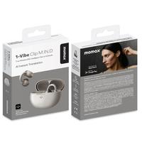 Prix d'usine MOMAX 1-Vibe Clip M.IN.D Écouteurs sans fil à clip d'oreille ouverte avec traduction IA et ENC