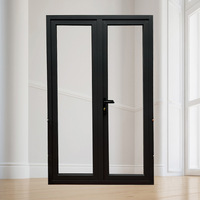 Porte vitrée pleine hauteur en alliage d'aluminium, insonorisée et isolante pour chambre, fenêtres et portes en aluminium, porte métallique