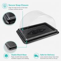 Boîte en plastique PET transparente de qualité alimentaire pour conteneur rectangulaire jetable pour boulangerie avec couvercle en dôme et taille personnalisée