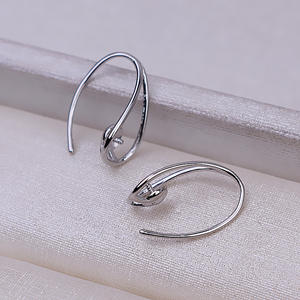 Pendientes de Perlas S925 de Plata de Ley Wenchi, Sencillos, con Personalidad Femenina, de 7-10 mm, con Bandeja Vacía para DIY, Accesorios de Joyería 16087 - Product Image 3