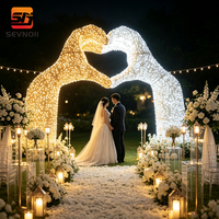 Arche lumineuse LED en forme de mains, toile de fond de mariage, décoration d'événements en plein air, taille personnalisée