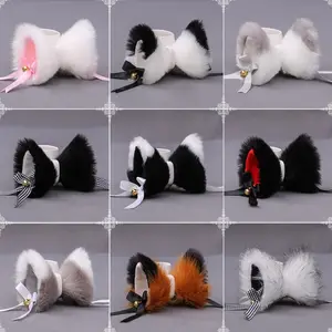 도매 봉제 고양이 귀 머리 핀 손으로 만든 일본 봉제 귀여운 로리타 모자 클립