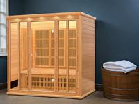 SS-400C Sauna 4 personnes Solide Cèdre Rouge Canadien Pruche Lampe Chauffante Infrarouge Sauna Lumière Rouge Sauna Extérieur en Bois 4 Personnes