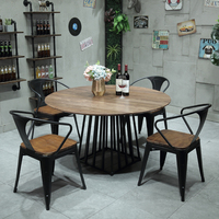Moderne einfache massivholz-esstisch café teestube runder tisch designer runder verhandlung nordischer freizeittisch