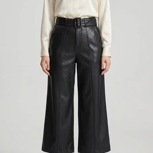 <span class=keywords><strong>Pantaloni</strong></span> a Gamba Larga <span class=keywords><strong>in</strong></span> Pelle a Vita Alta Stile Y2K Streetwear da <span class=keywords><strong>Donna</strong></span>, <span class=keywords><strong>Pantaloni</strong></span> Dritti Casual per Pendolarismo, Feste e Clubwear - Product Image 1