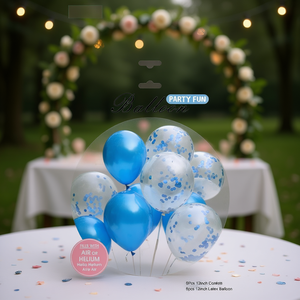 Globo de Fiesta de 12 Pulgadas, Azul con Confeti, de Látex, para Decoración de Bodas y Cumpleaños - Product Image 2