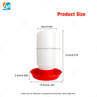 Bouteille d'eau manuelle en plastique de haute qualité YYX LM70 1L pour volailles, poulets, oiseaux, poussins, abreuvoir pour poulets