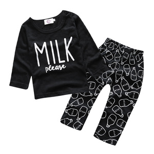 Vêtements élégants pour enfants, vêtements d'automne pour bébés, ensembles noirs doux pour enfants - Product Image 4