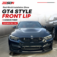 ZESON Lame avant en fibre de carbone sèche style GT4 pour BMW M3 F80 M4 F82 F83 2014-2018