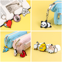 Personnalisable fabricant vendeur PVC chiens coloré dessin animé animaux animaux porte-clés Logo porte-clés anneaux breloques accessoires