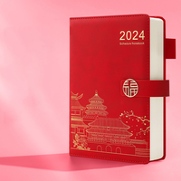 2024 Chine A5 PU cahier en cuir coffret cadeau cadeau créatif de luxe avec Logo personnalisé Style couverture rigide