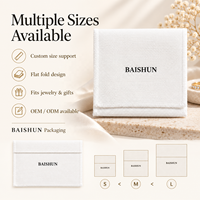 Pochette à bijoux en coton blanc personnalisée avec logo OEM ODM, fabrication directe d'usine, avec surpiqûres nettes pour l'emballage des bagues