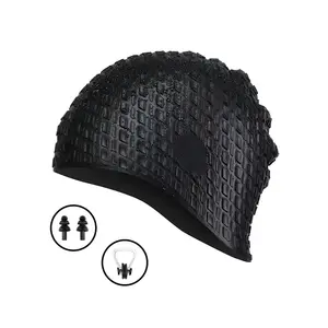 Topi renang gelembung grosir pabrik topi renang silikon kualitas tinggi antiair untuk pria wanita