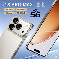 Nouveau smartphone I18 PRO MAX 5G Octa Core HD 120Hz avec écran OLED 7,3 pouces, Android 15, LTE, 16+1 To, 108MP