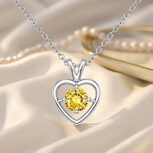 Collar con Colgante de Corazón de Plata de Ley 925 al por Mayor, Cadena con Moissanita Amarilla para Mujer, Marca Rakshita, Modelo RE-CZP-05 - Product Image 3