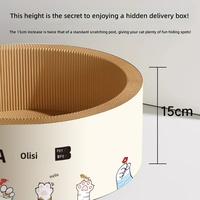 Griffoir rond pour chat à bords hauts en carton ondulé, lit-griffoir pour chats d'intérieur, fournitures pour animaux de compagnie en gros