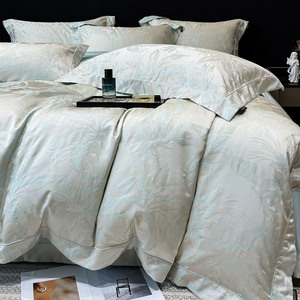 Ensemble <span class=keywords><strong>de</strong></span> literie en <span class=keywords><strong>coton</strong></span> à longues fibres jacquard <span class=keywords><strong>haut</strong></span> <span class=keywords><strong>de</strong></span> <span class=keywords><strong>gamme</strong></span>, comprenant des draps, des taies d'oreiller et des housses <span class=keywords><strong>de</strong></span> <span class=keywords><strong>couette</strong></span> - Product Image 5