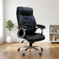 Chaise de bureau de direction moderne en cuir de haute qualité, ergonomique, confortable, pivotante, inclinable et réglable en hauteur