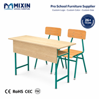 Ensemble moderne de bureau et chaise double pour étudiants, table d'école, mobilier de salle de classe, salle de conférence, lecture