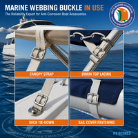 Clip de sangle marin en acier inoxydable 25 mm, boucle de serrage pour selle, accessoires de quincaillerie pour bâche de cheval, yacht et bateau