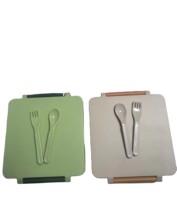 Niedliche Schul-Thermoskanne Bento-Lunchbox mit Griff und Deckel 4-Fach Mikrowellengeeigneter Thermobehälter für Erwachsene & Kinder
