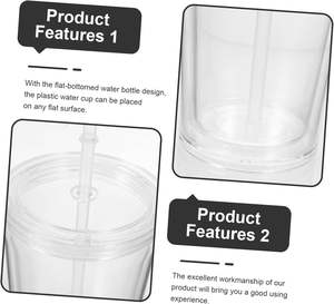 Gobelet en acrylique à double paroi 24oz, transparent, pour boissons froides, pré-percé, avec paille et couvercles - Product Image 2