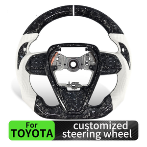 Volante Deportivo de Fibra de Carbono Forjado Plateado Personalizado para Toyota Camry Corolla RAV4 <span class=keywords><strong>SE</strong></span> XLE XSE 2018-2024 - Product Image 2