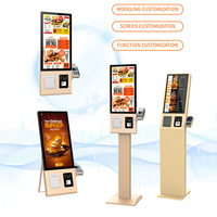 Kios Pemesanan Mandiri Makanan Cepat Saji SDK Android/Windows OS Layar Sentuh 10 Titik Restoran Pembayaran Mandiri Nomor Pengambilan Struk