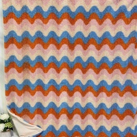 Plaid en polaire Teddy à motif ondulé coloré, doux pour la peau, très populaire, en velours ultra doux pour canapé, lit et usage domestique