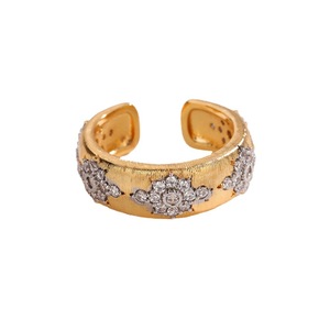 Ensemble Bague et Bracelet Tendance Vintage Rond Blanc Zircon Solitaire Plaqué Or Rose 18K en Cuivre Écologique pour Femme Bijoux Fins - Product Image 1