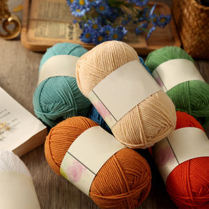 Commercio all'ingrosso 4 fili di filo di <span class=keywords><strong>lana</strong></span> di cotone fatto a mano delicato sulla pelle <span class=keywords><strong>lana</strong></span> acrilica di seta filo di <span class=keywords><strong>lana</strong></span> medio grosso - Product Image 2