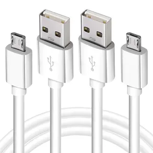 Bulk 50cm 1m 2m High Quality Cheap Charging Only PVC Molding Type White V8 Micro B USB Charging Cable for Samsung LG Android