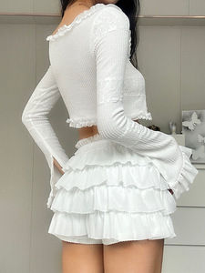 Novo Conjunto de Saia Elegante e Moderno com Cardigã de Tricô de Gola Quadrada e Manga Longa Estilo Francês Inverno 2025 - Product Image 2