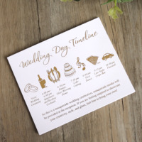 Cartes de menu de mariage en papier blanc élégant personnalisées DIY Handmade Gold Foil Event Programs Timelines Featuring Anime Craft Music Angel