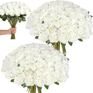 Arreglo Floral Artificial de Alta Gama con Rosas Blancas de Seda y Hortensias para Centro de Mesa, Decoración para Bodas, Navidad, Graduaciones y Hogar - Product Image 1