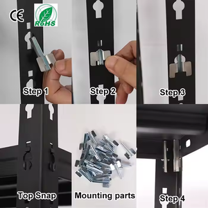 Fábrica de China, venta al por mayor, stock de alta calidad, luz ajustable para oficina en casa, apilamiento, estante de metal sin pernos, estante de almacenamiento de hierro - Product Image 4