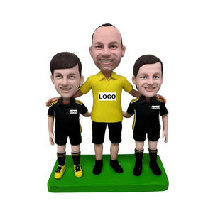 Personnalisés Résine Double Personnes Bobble Head Joueur de Football et Entraîneur Bobble Head Figure Événement Cadeaux - Product Image 4