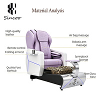 Fauteuil de pédicure de luxe à dossier haut avec airbag et brumisateur, design original, pour spa de massage des pieds électrique et salon de manucure