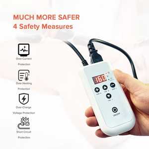 Ensemble de chauffe-pierres chaudes portables, kit de chauffe électrique numérique pour spa et salon de massage avec 12 pierres de basalte - Product Image 5