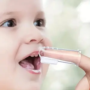 Eco Friendly morbido del bambino spazzolino da denti per i bambini in silicone dito spazzolino da denti per il bambino