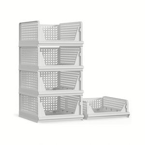 Assembly Folding PP Injection Eco-Friendly Square Clothes <b>Storage</b> Drawer Layered Partition <b>Plastic</b> <b>Shelf</b> Modern Wardrobe <b>Storage</b> - Product Image 1